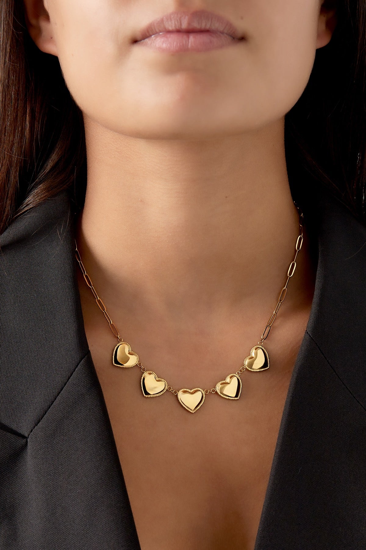 Small hearts studs ketting