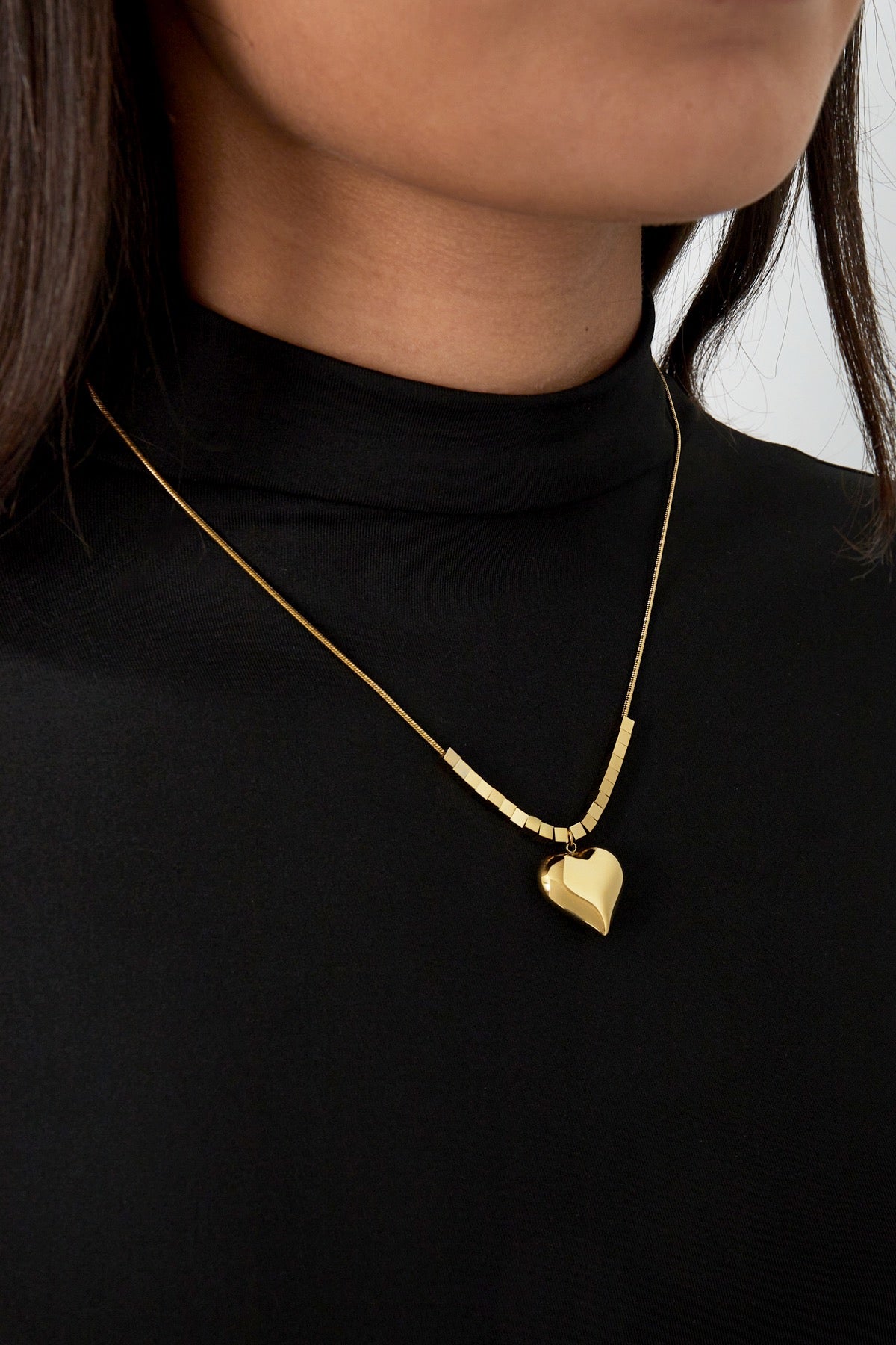 Trendy heart ketting