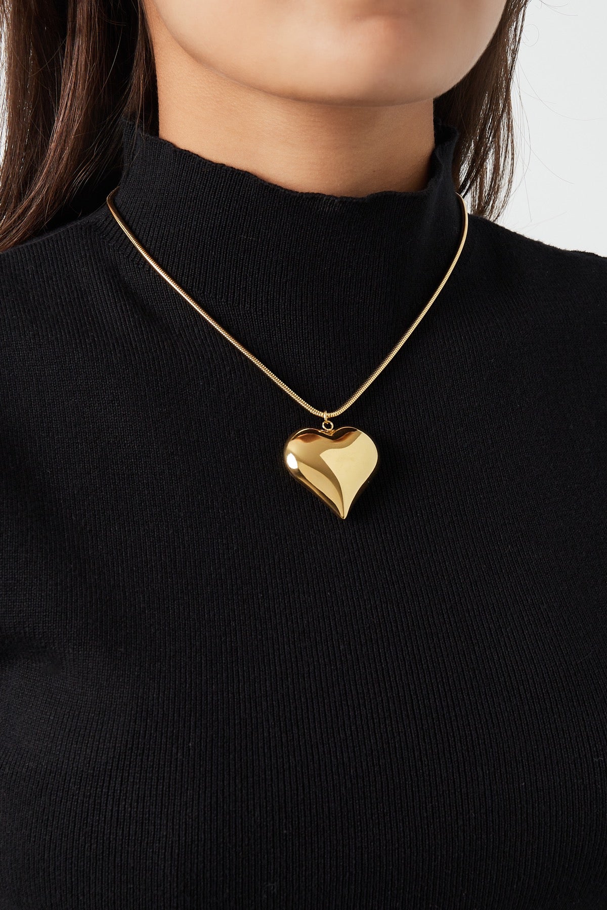 Big heart pendant ketting